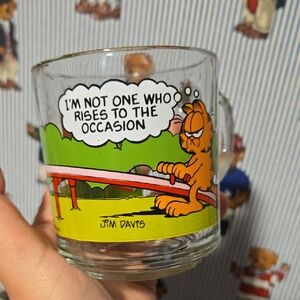 Vintage Garfield Mcdonalds Glass Mug Jim David